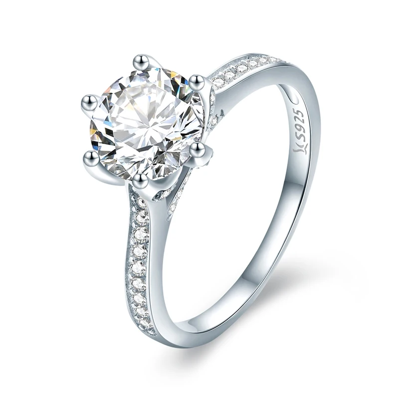 

High Quality Luxury Wedding Diamond Ring Sterling Silver Jewelry Silver Ring 925 Sterling Silver Fine Jewelry For Women
