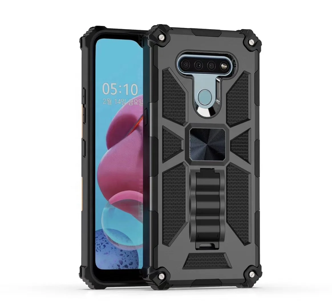 

Hybrid tpu pc ring Holder Kickstand Shockproof phone Case for LG Stylo 6, Multi-color, can be customized
