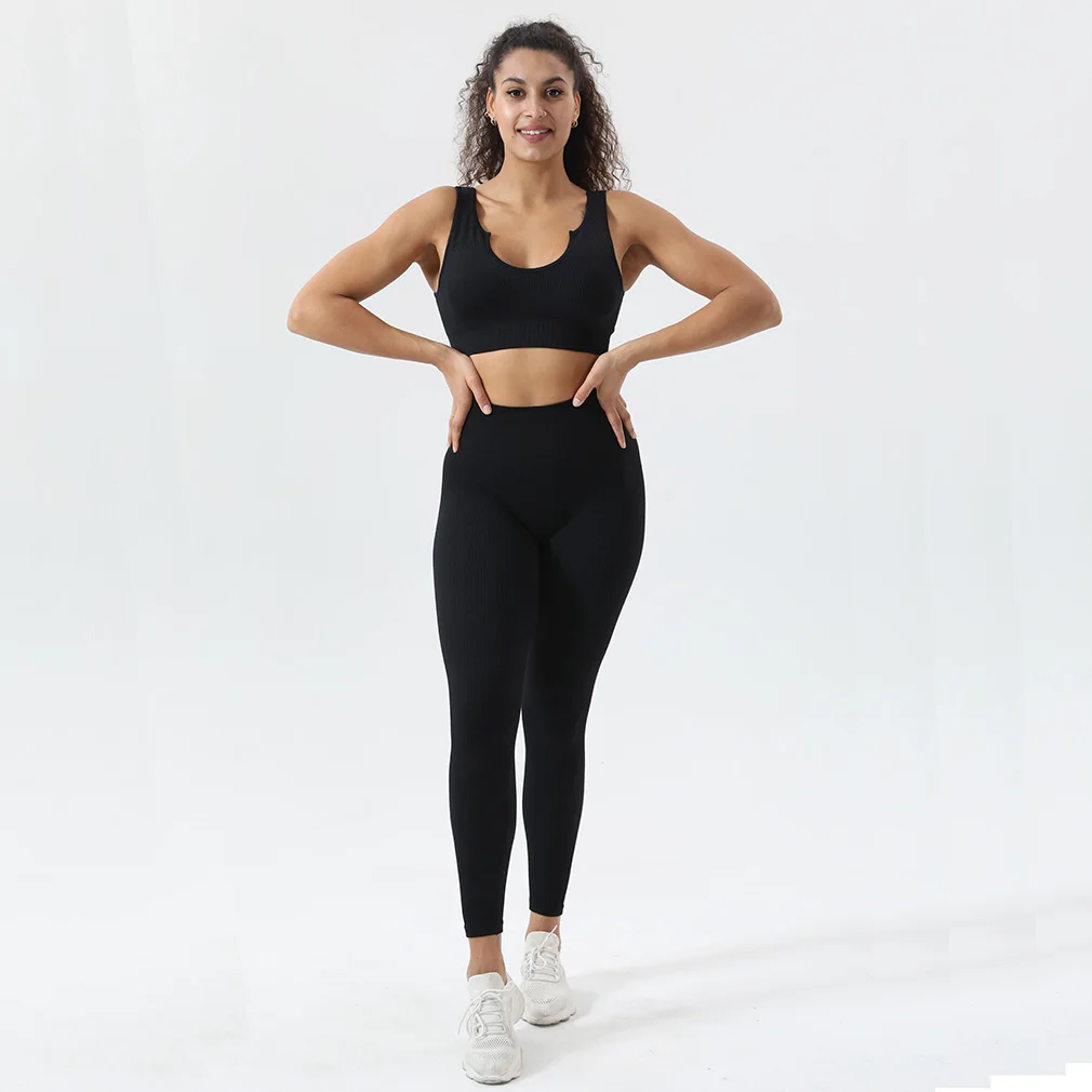 

Seamless Casual Gymwear Winter Sport Women High Waist Butt Lift Girl Booty Leggings De Fitness Female Pictures Sportswear Set