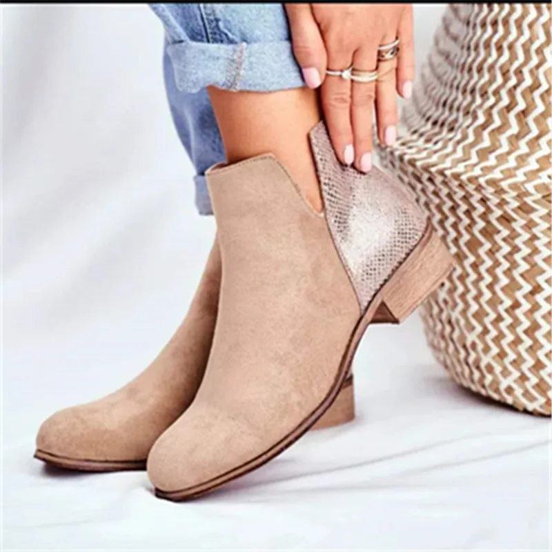 

New arrivals high quality fashion Leopard high heel ankle boots women shoes snow boots waterproof martens boots, Black