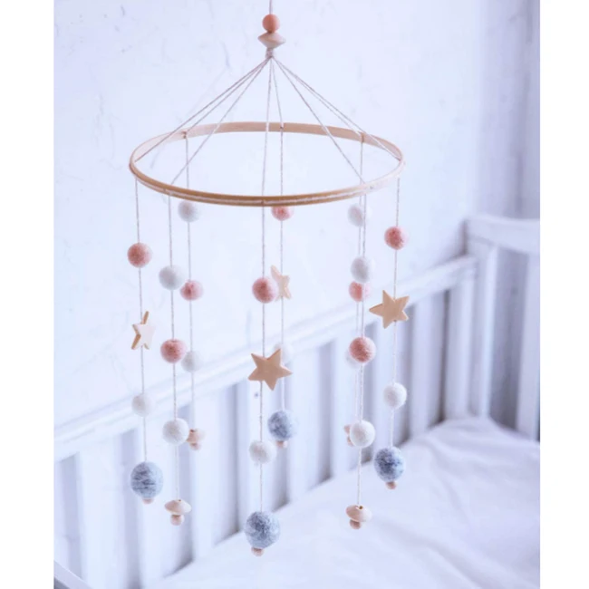 Wholesale custom home decoration felt hanging toy wind bell stars toys