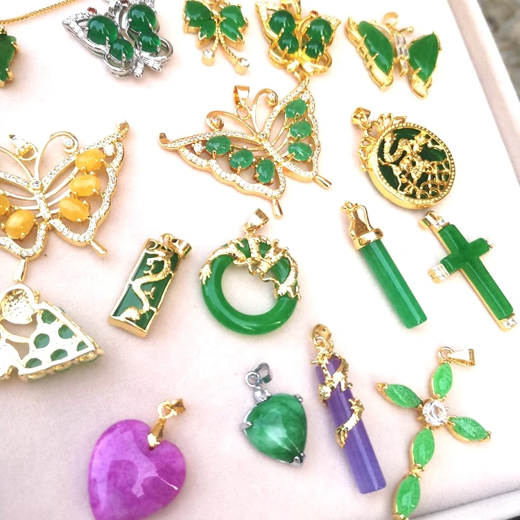 Jialin Jewelry Wholesale Charms Natural Crystal Gemstone Malaysian Jade
