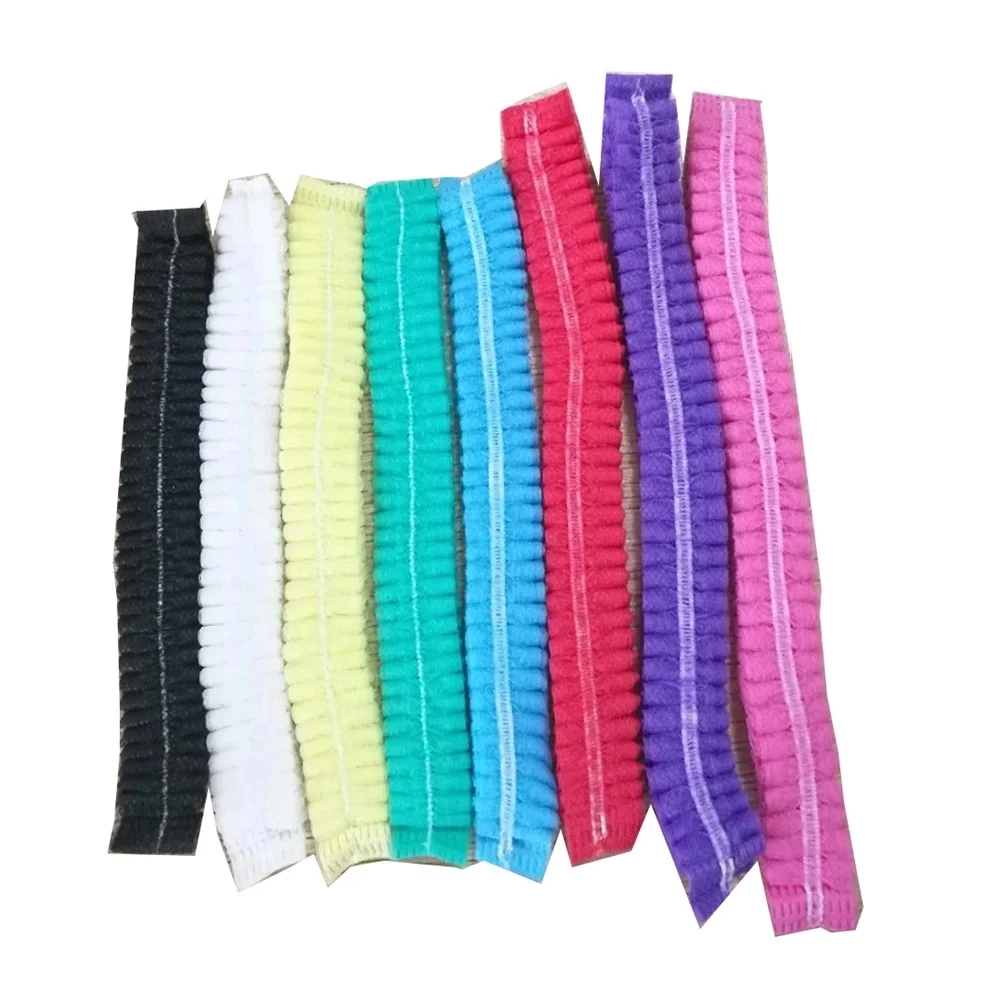 

Disposable pp non woven strip clip cap bouffant head cover surgical caps, Blue,white,black,red,pink,green