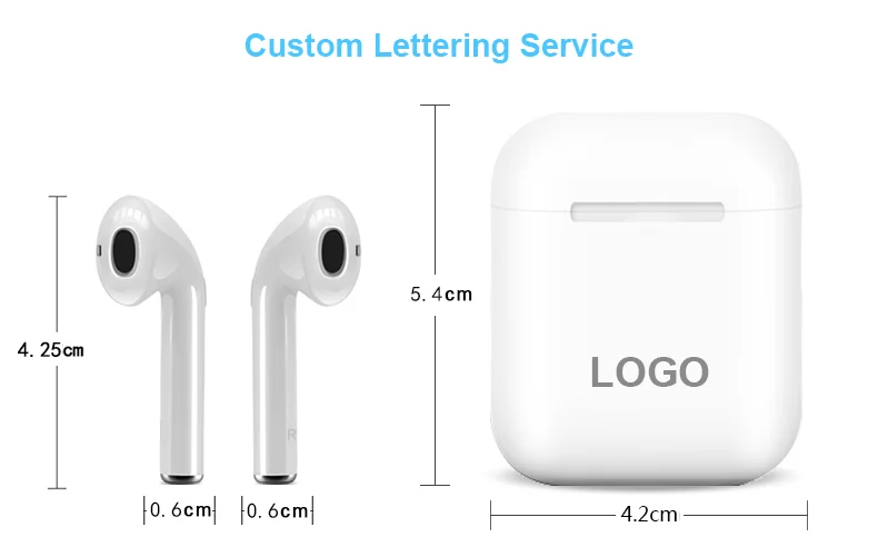 i12 TWS Blue tooth Earbuds Wireless Headphones Deep Bass Stereo Sound Earbuds with Mic Waterproof for iPhone Android Sports E - ANKUX.COM