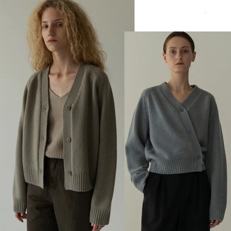 

2021 Spring French Retro Casual High Quality Wool Knitted Jumper Sweater Cardgian Women