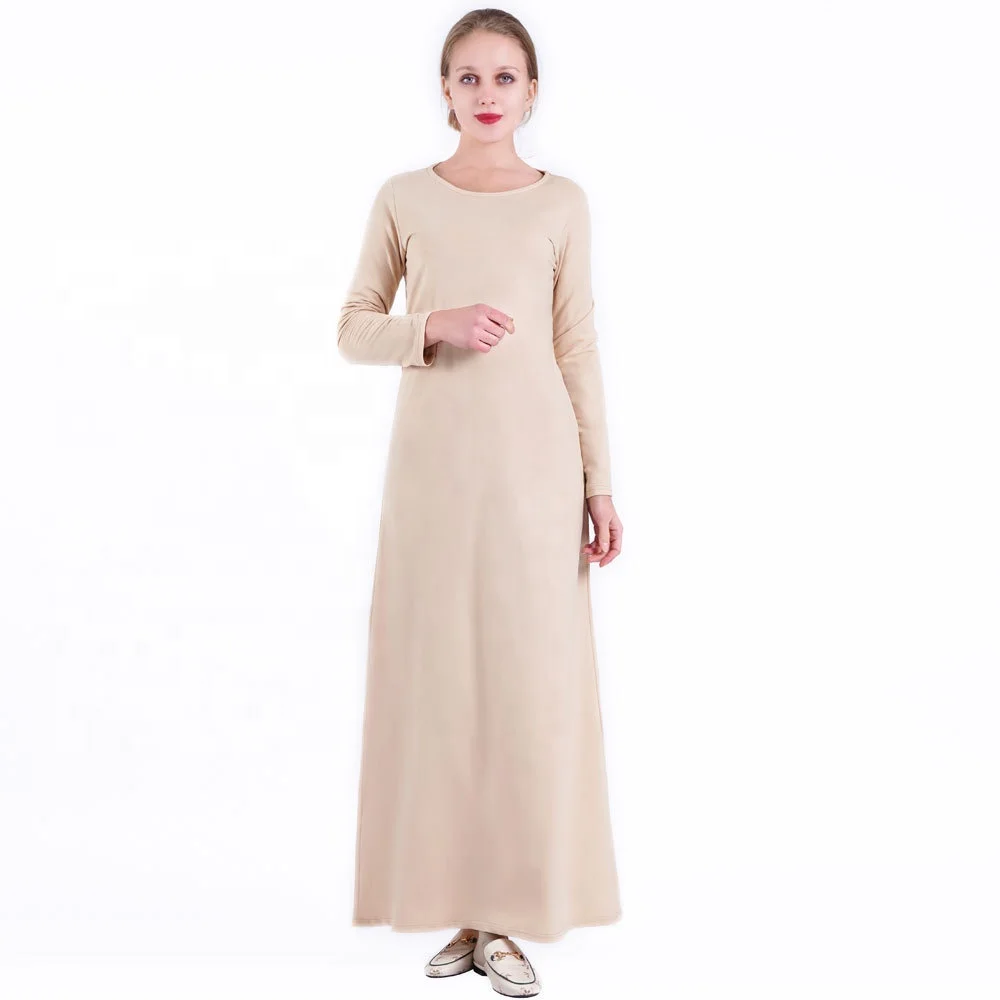 

High quality wholesale buying spree drop ship support arabic inner wear long sleeve women abaya inner dress