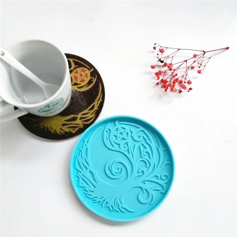 

5316 The Magic Tree Exopy molds for decoration Handmake Craft silicone coaster molds for resin