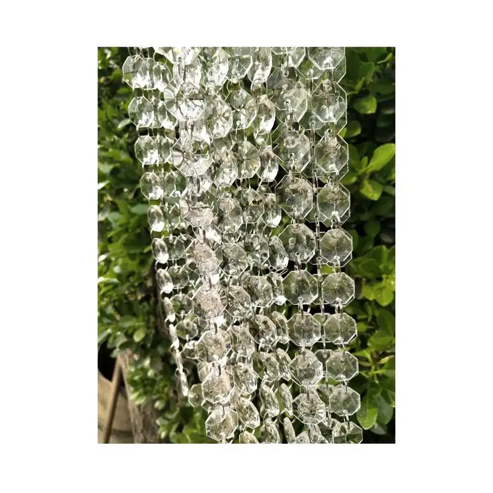 

Factory Supply 1M/strand 14/16/18mm Crystal Clear Acrylic Beads Garland Strand DIY Wedding Home Decor