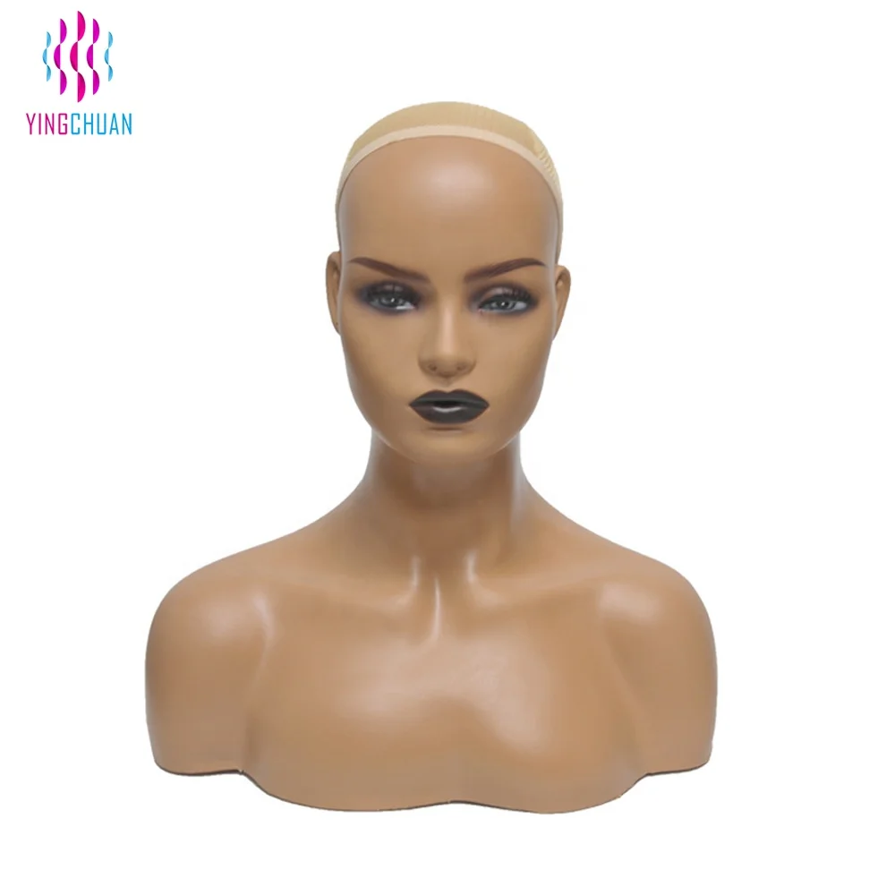 

Realistic dummy head bust plastic female dummy head with shoulders, As your demand