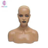 

Realistic dummy head bust plastic female dummy head with shoulders