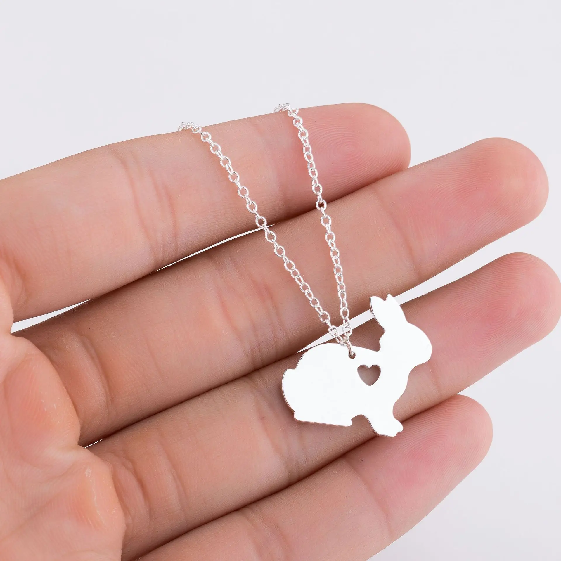 

2019 Animal Series Fashion Design Stainless steel jewelry Rabbit necklace Colors Women Pendant Necklace