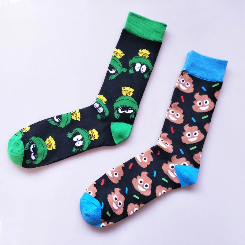 

MOQ 10pairs custom personality funny cotton happy comics art novelty Animal cartoon crew socks men woman, Accept customized colours