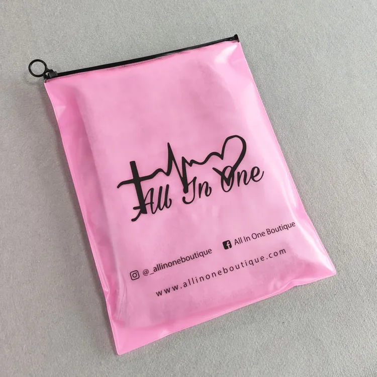 

Custom Print Plastic Clothing Ziplock Packaging With Logo PVC Zip Lock bag