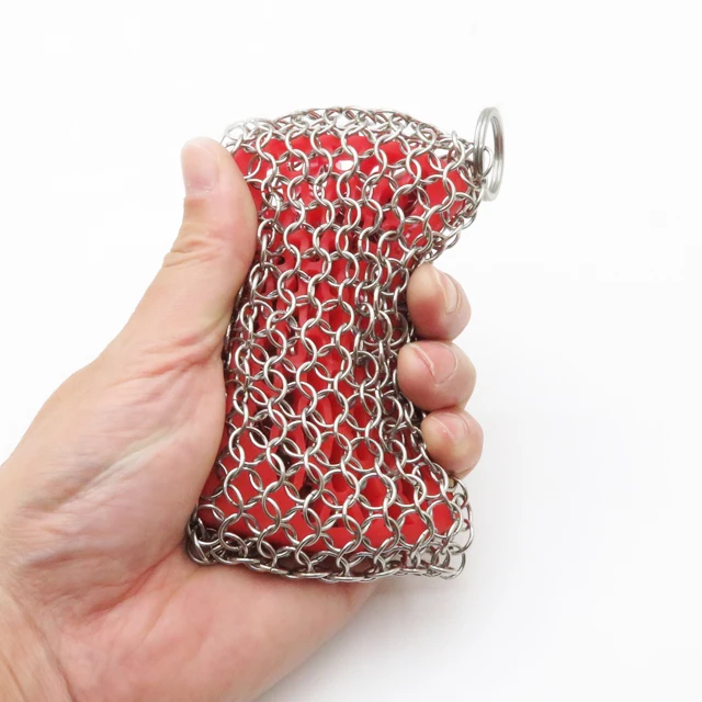 Factory Price Chainmail Cast Iron Cleaner Sponge With Silicone Buy