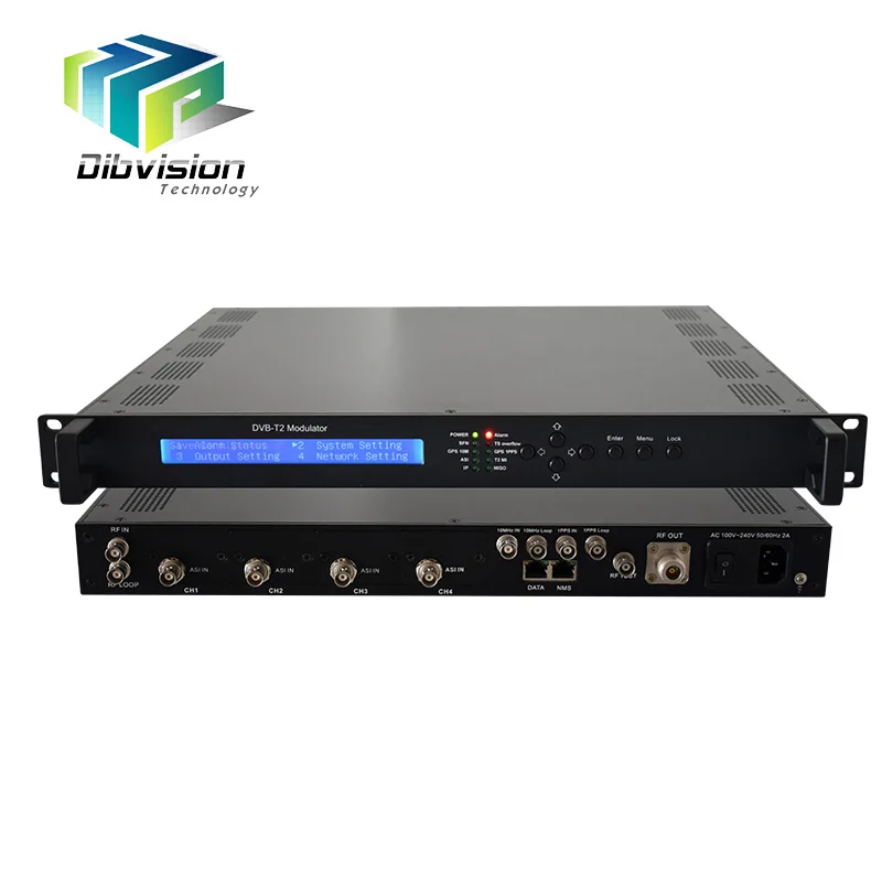 

4 asi DVB T2 digital tv rf modulator with ts to ip for DTT transmitters integration