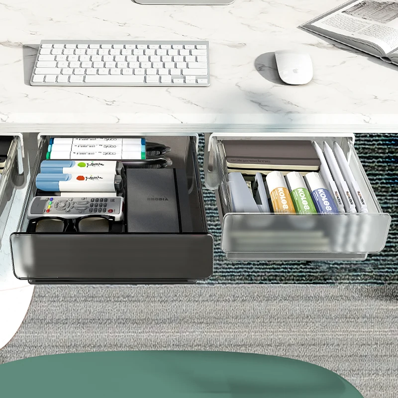 L Under Desk Drawer Office Organizers Under Table Drawer Slide Out Under Table Storage  Plastic Self Adhesive