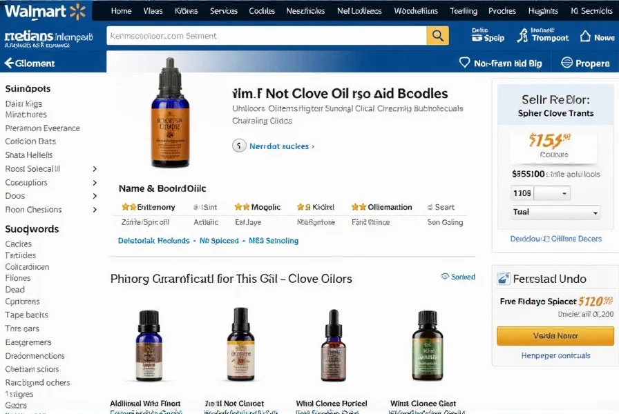 Clove oil products displayed on Walmart shelf