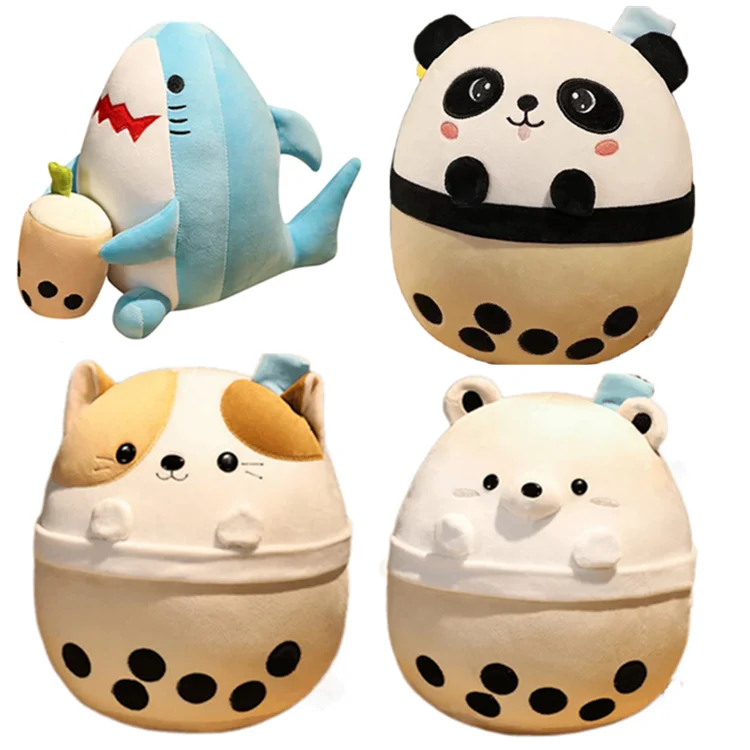 

Soft Toys Boba Cups Plush Toys Panda Plush Pillow Shark Stuffed Animals Toys Boba Plushies