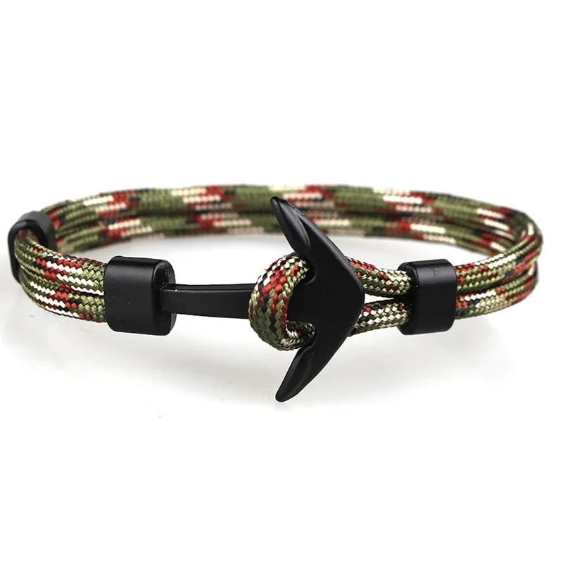 

BM3001 Can Engrave Logo Fashion Parachute Cord Anchor Cuff Bracelet