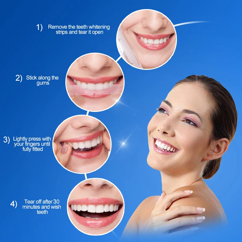 14pcs/7pair Teeth Whitening Strips Oral Hygiene Teeth White Strip