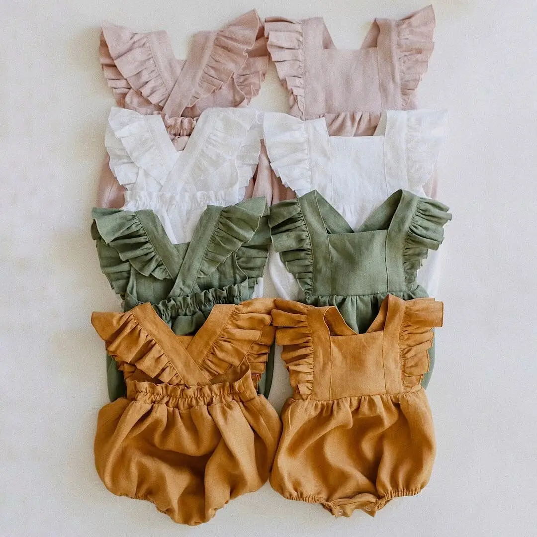 

baby girl rompers Summer Romper with Ties casual romper