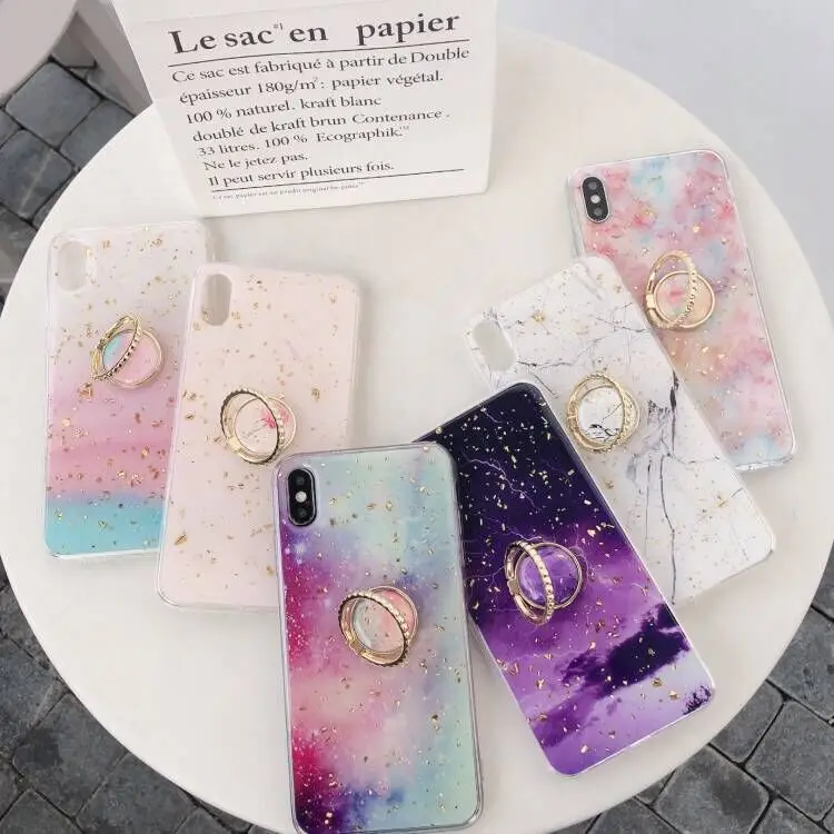 

Starry Marble Epoxy Phone Case Phone Cover TPU PC Accessories Mobile Case With Stand