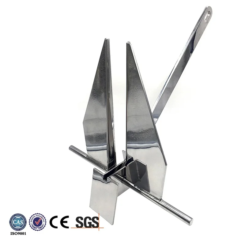 
China Manufacture Boyitech Marine 316 Stainless Steel Boat Danforth Anchor For Sale 1.5 100kg 