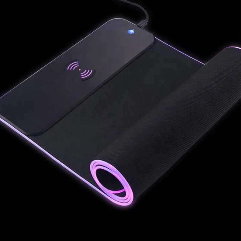 

2 in 1 wireless mousepads gamer rbg led mouse pad wireless phone charger