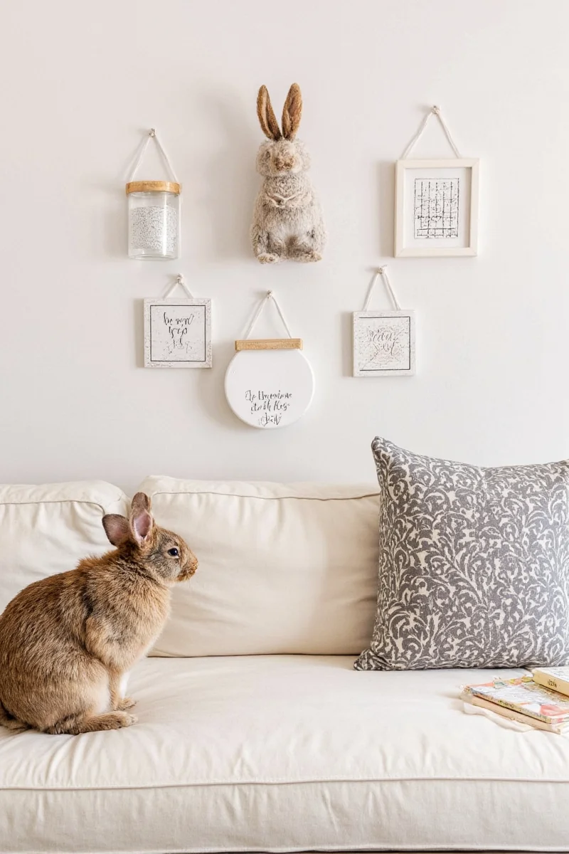 Mini bench-style litter box enclosure in mid-century design