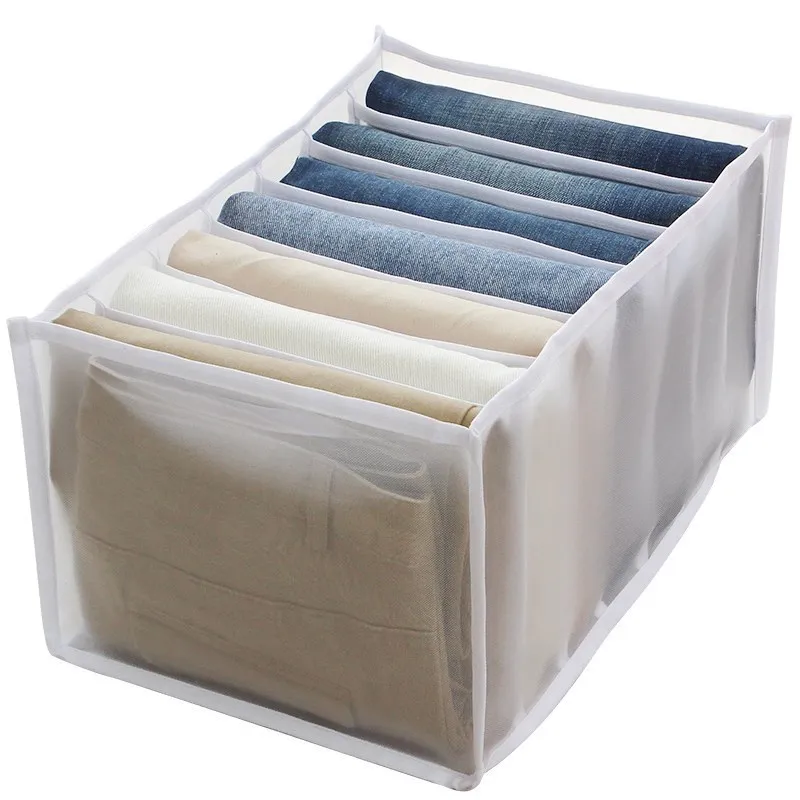 

Leather Mesh Storage Box with Grids Washable Underwear Storage Box Organizer Sets of Drawer Folding Clothing Sorting Storage Box