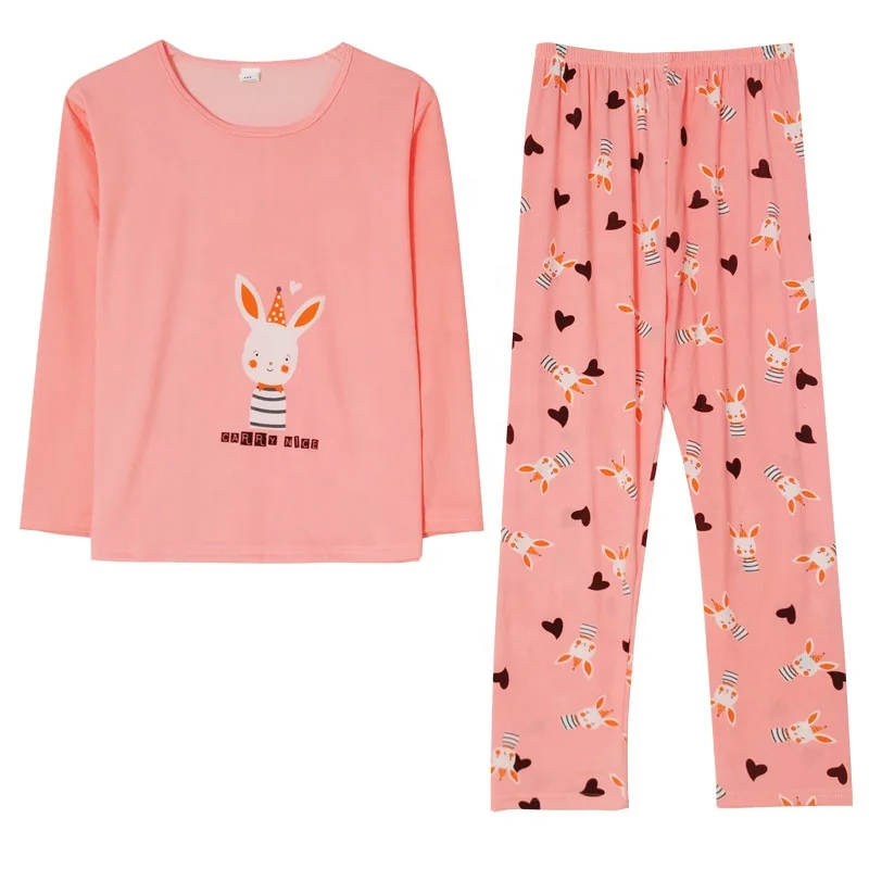 

New style Spring and Autumn style women's pajamas two-piece round neck long sleeve pantsuit home wear manufacturer wholesale bea