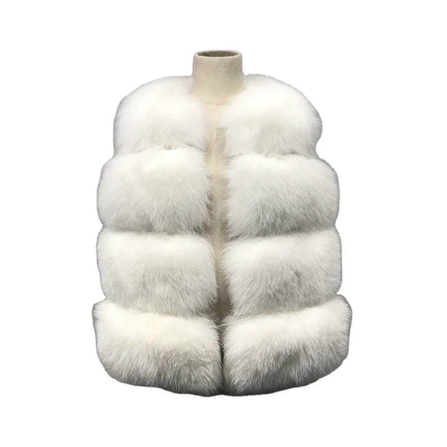 

QIUCHEN- QC19109 children fur coat real fox fur vest for kids natural fur gilet fashion