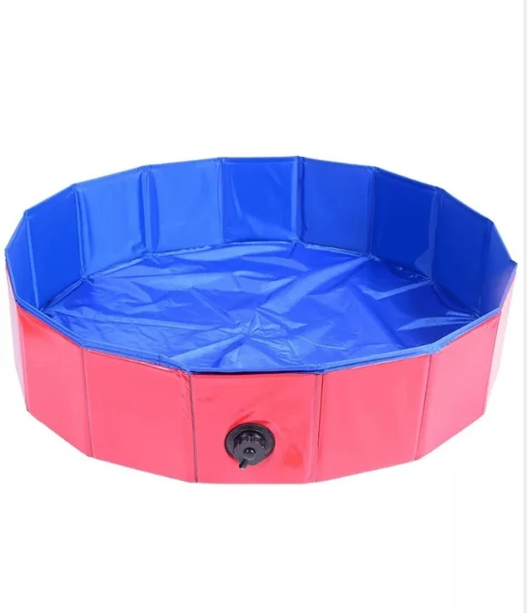 

Pet Foldable dog Pool Swimming Pool, Blue, red pet padding pool