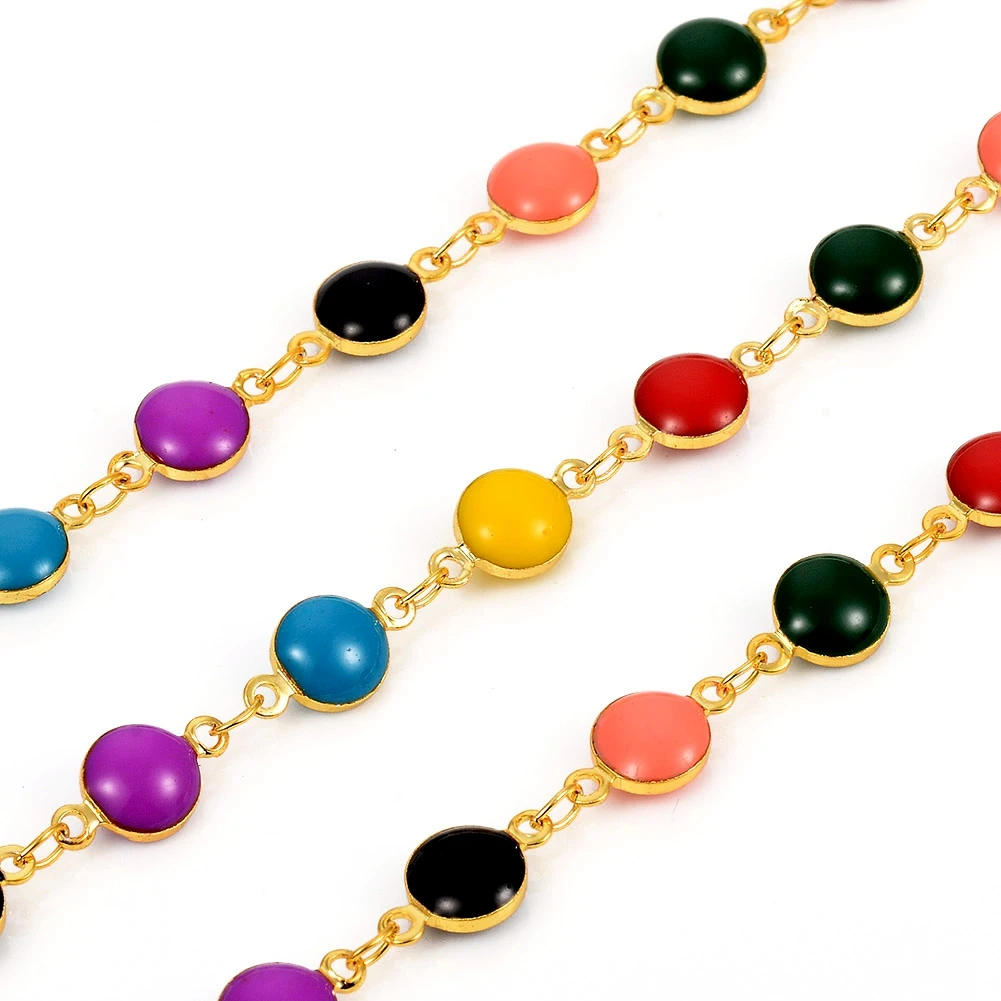 

Pandahall Handmade Real 18K Gold Plated Brass Enameled Link Chains