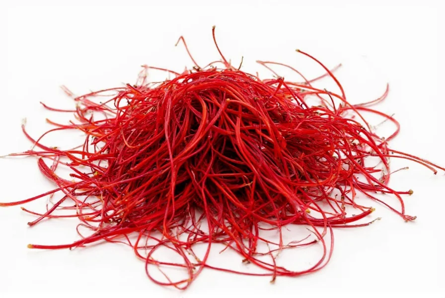 Close-up of saffron threads soaking in warm milk showing color extraction process