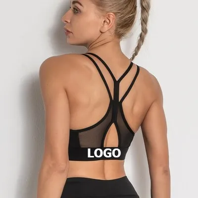 

Sexy hollow-out beauty back gathering breast sports bra women yoga fitness running sports bra