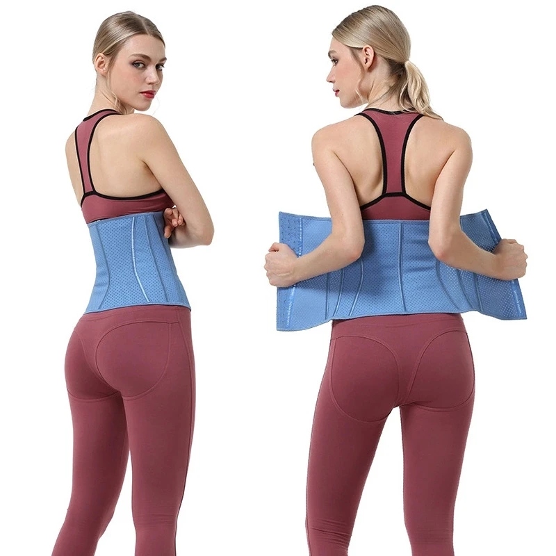 

Latex women Columbiom Fajas Breathable adjustable postpartum corset slimming body shaper latex fitness shaperwear, Pink,blue