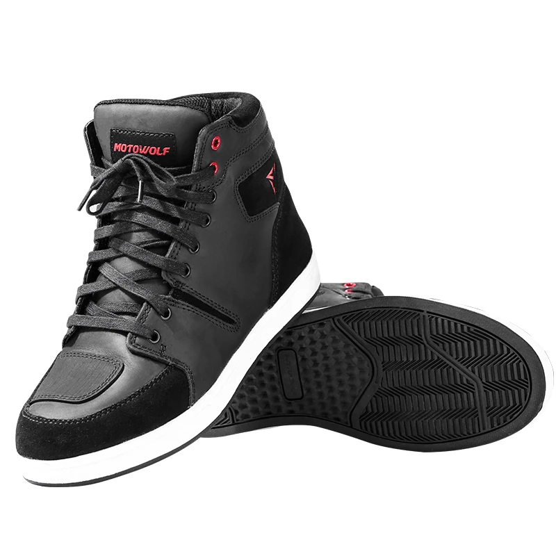 

MOTOWOLF OEM Urban Leather Mens Motorcycle Speed Riding Shoes Motorbike Boots Off Road, Black