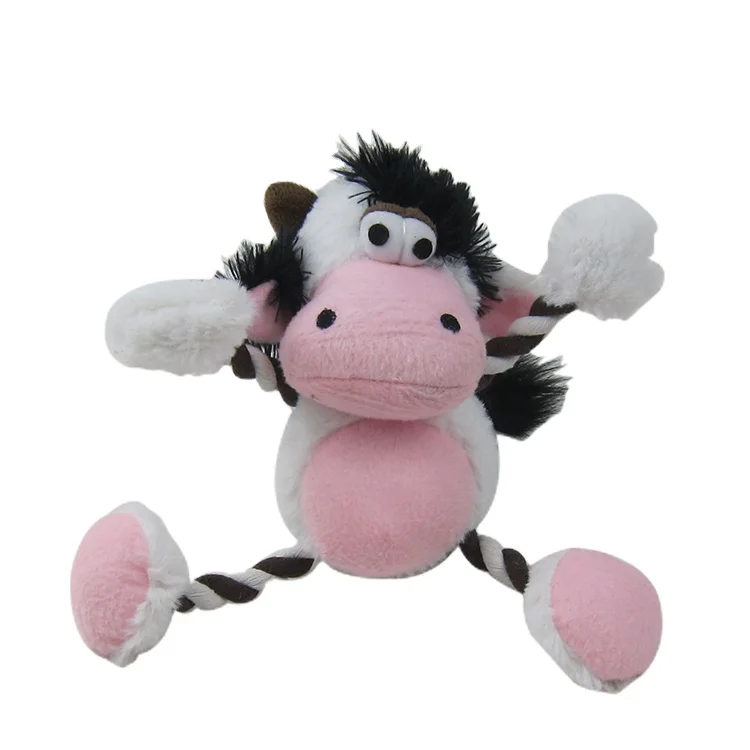 

Cow shape pet rope toy dog soft plush toy