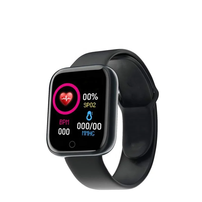 

Dropshipping Heart Rate Blood Pressure Message Reminder Y68 Smart Bracelet smartwatch D20 smart watch for sports, Black/red/blue