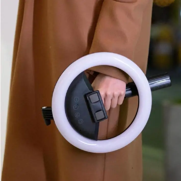 

Barber 18'' 10'' 7'' Inch 26CM 2M Height Tripod professional Magic Live Stream Ring Light With Tripod Stand Bluetooth Remote, Black