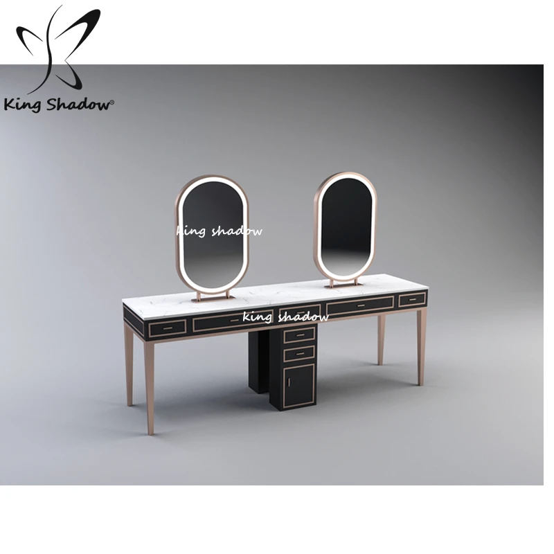 

Styling station with mirror white mirror station for barbers