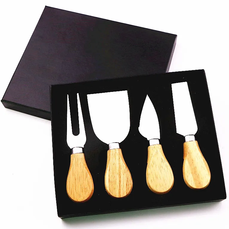 

Black Box Wooden Handle Cheese Knife Slicer Fork Scoop Cutter Tools Gift set