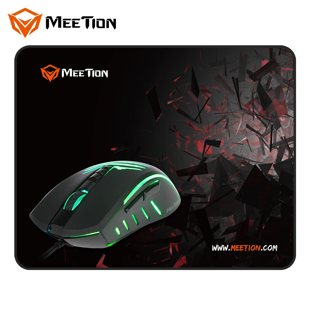 

MeeTion C011 Wholesale optical sensor rgb Backlight USB Ergonomic wired PC gaming mice and mouse pad