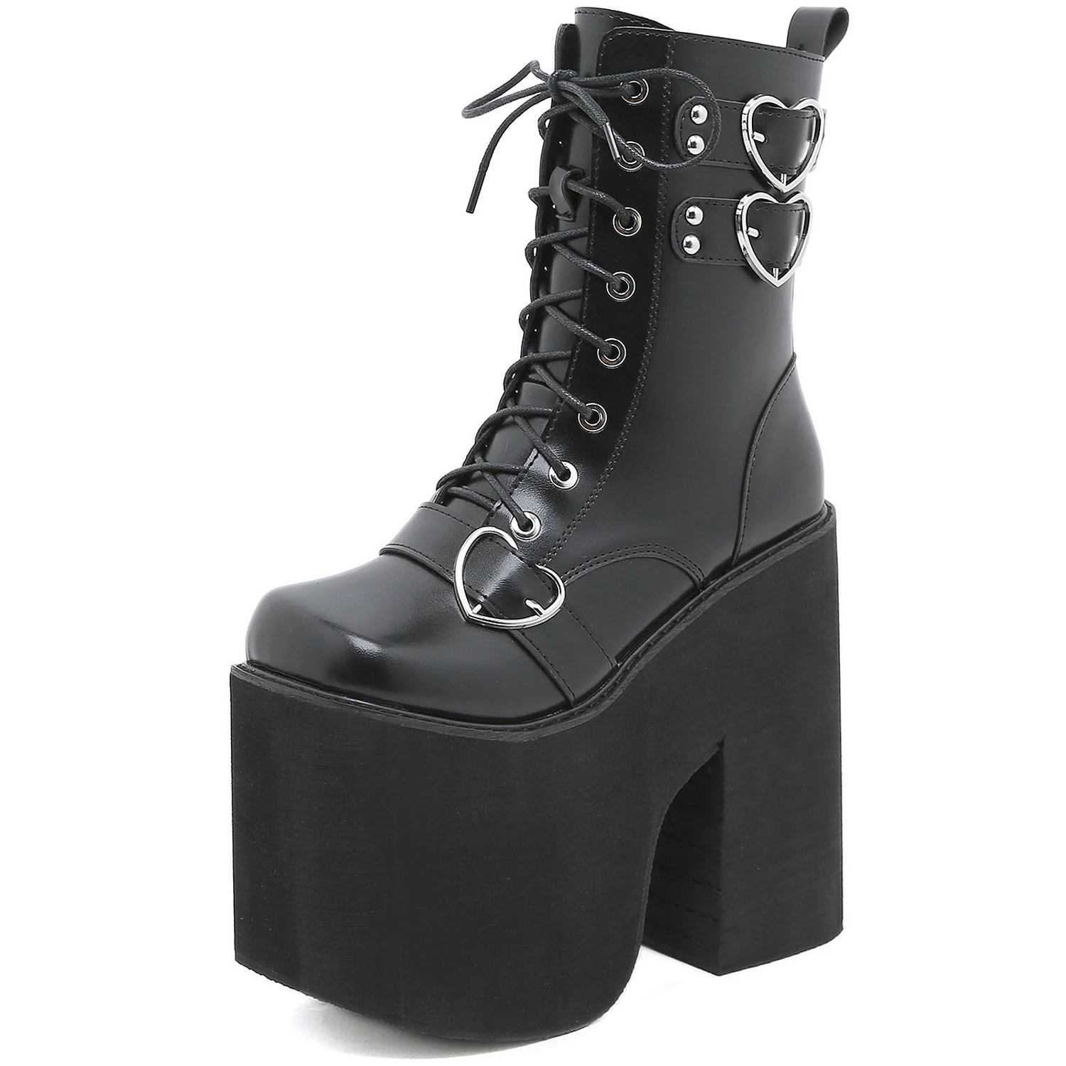 

Dropshipping Custom Logo Super High Heel Boot For Women Heart-Shaped Metal Buckle Designer Boots Famous Brand For Lady