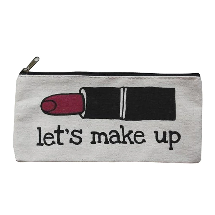 

Custom size cotton canvas lipstick organizer bag mini travel cosmetic bag, Customized