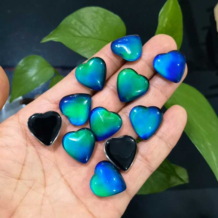 

Ready to Ship Magic 18MM Heart Shape Mood Stone Beads for DIY Jewelry Making