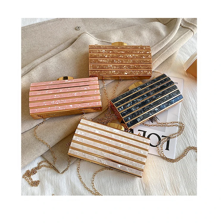 

Luxury Women Marble Patch Clip Handbags Reflective Evening Clutch Purses Designer Chains Personality Shoulder Bolsa Party Bags