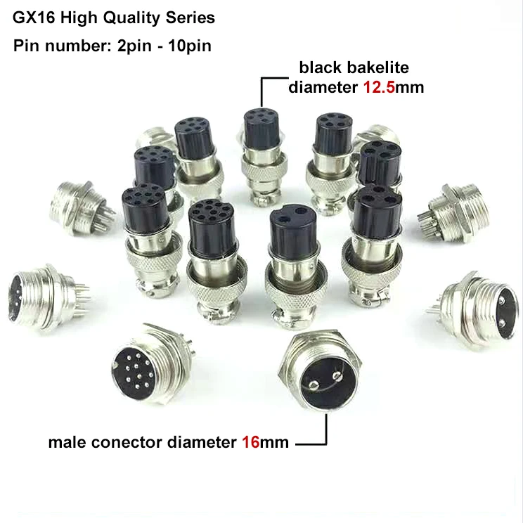 Free Sample Gx16 Metal Male Female Aviation 4 Pin Connector Male Female