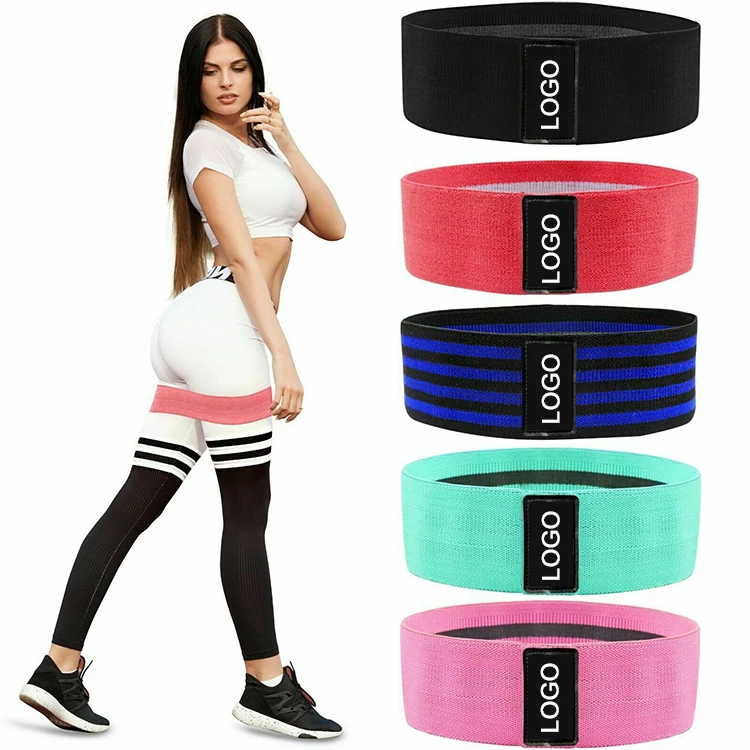 

2022 amazon 41 inch hip bands loop fitness workout cotton hip 5 piece fabric booty band for leg, Blue/ pink / purple/other